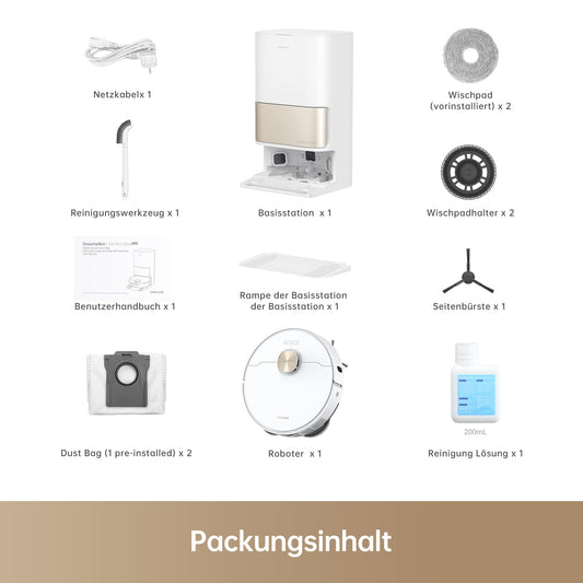Dreame L10s Pro Ultra Heat Saugroboter mit Wischfunktion, 7000Pa & Heißwasser Dock