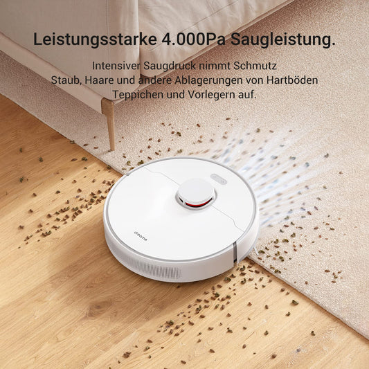 Dreame D10 Plus Saugroboter mit Staubstation, LiDAR Navigation 4000Pa Weiß