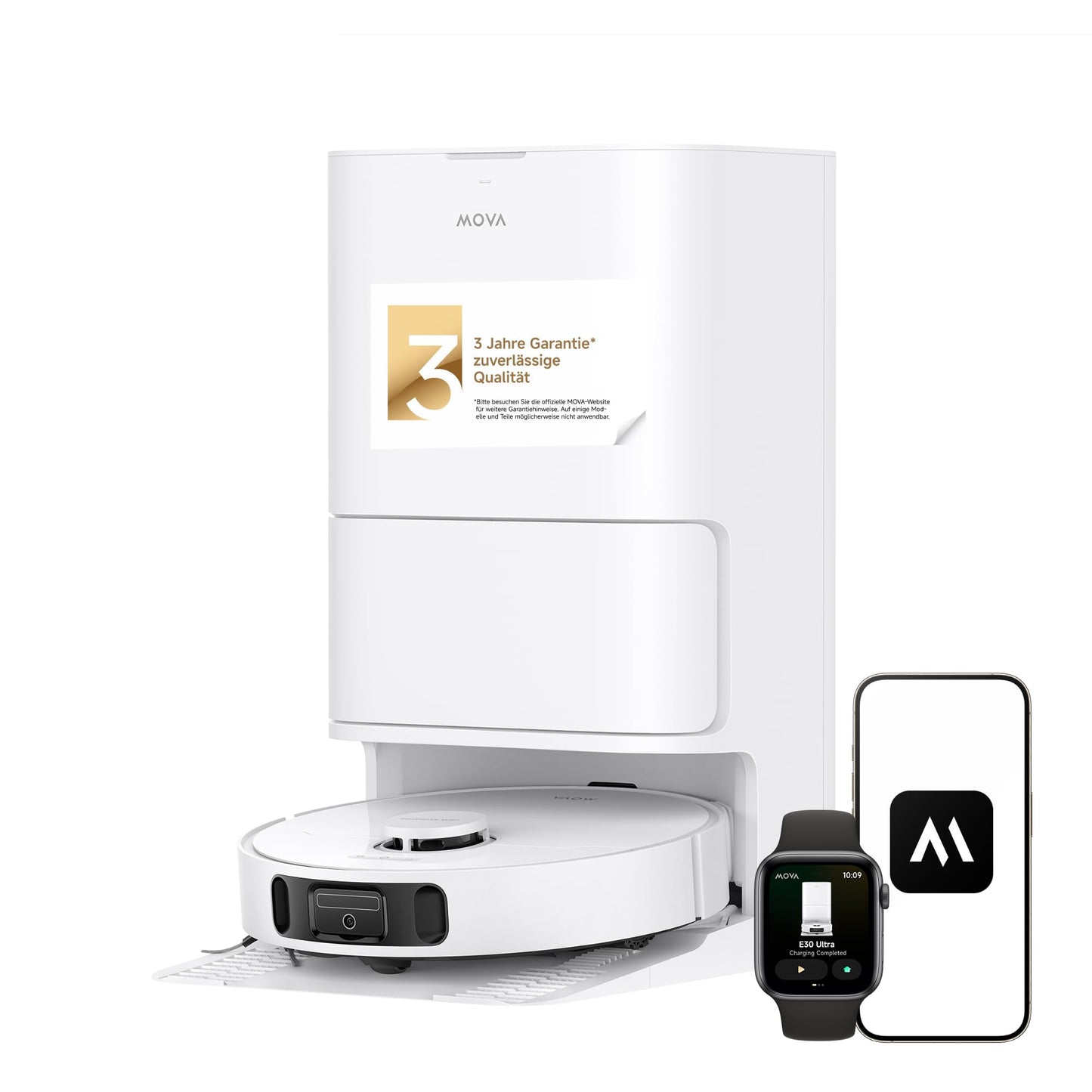 Mova E30 Ultra Saugroboter mit Wischfunktion, 7000Pa & Auto-Entleerung