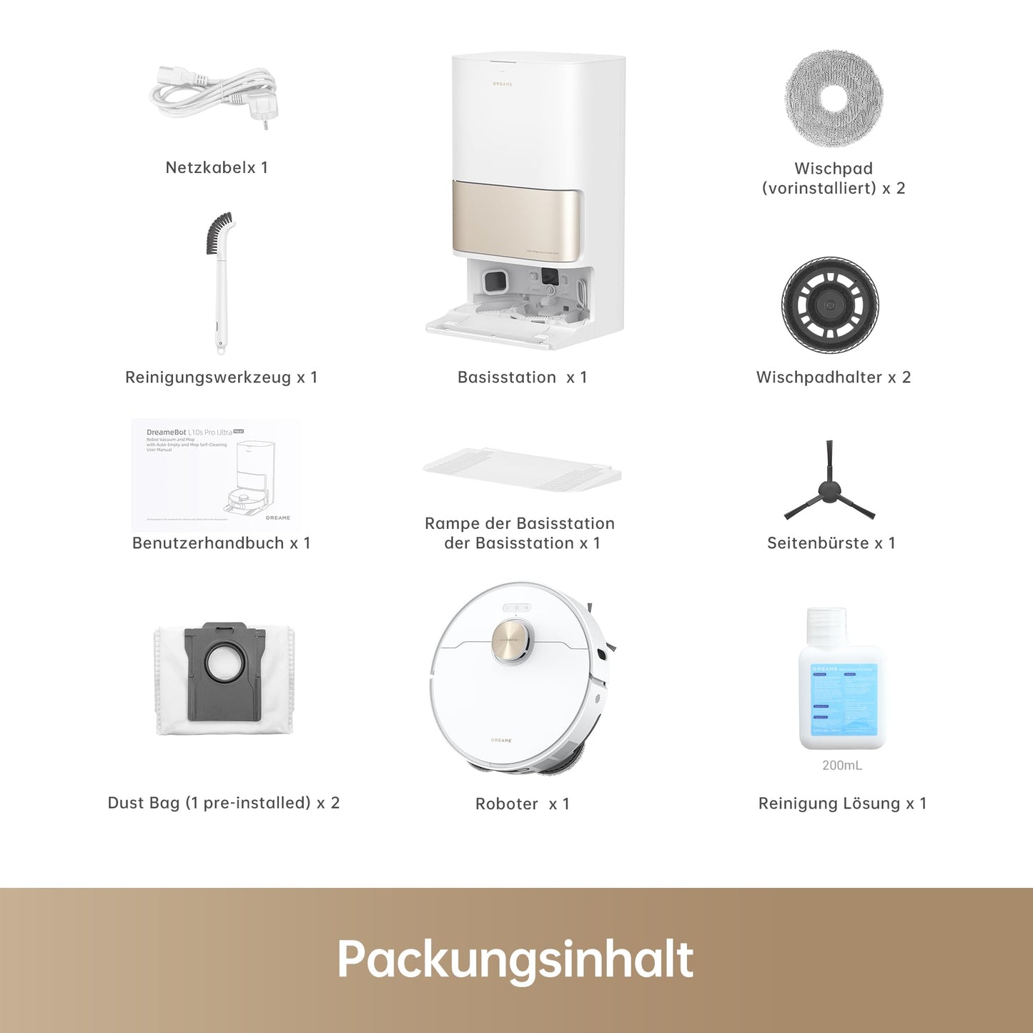 Dreame L10s Pro Ultra Heat Saugroboter mit Wischfunktion, 7000Pa & Heißwasser Dock