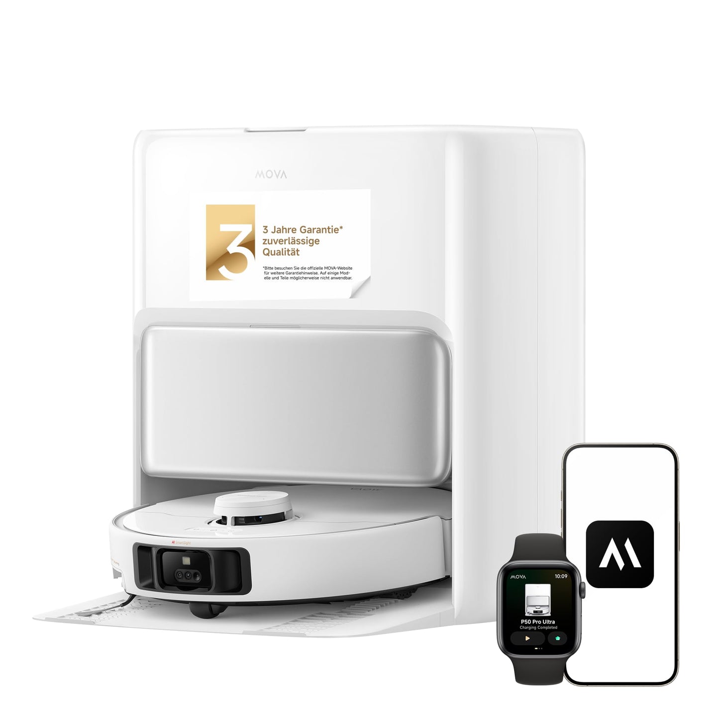 Mova P50 Pro Ultra Saugroboter mit Wischfunktion, 19.000Pa & Auto-Entleerung