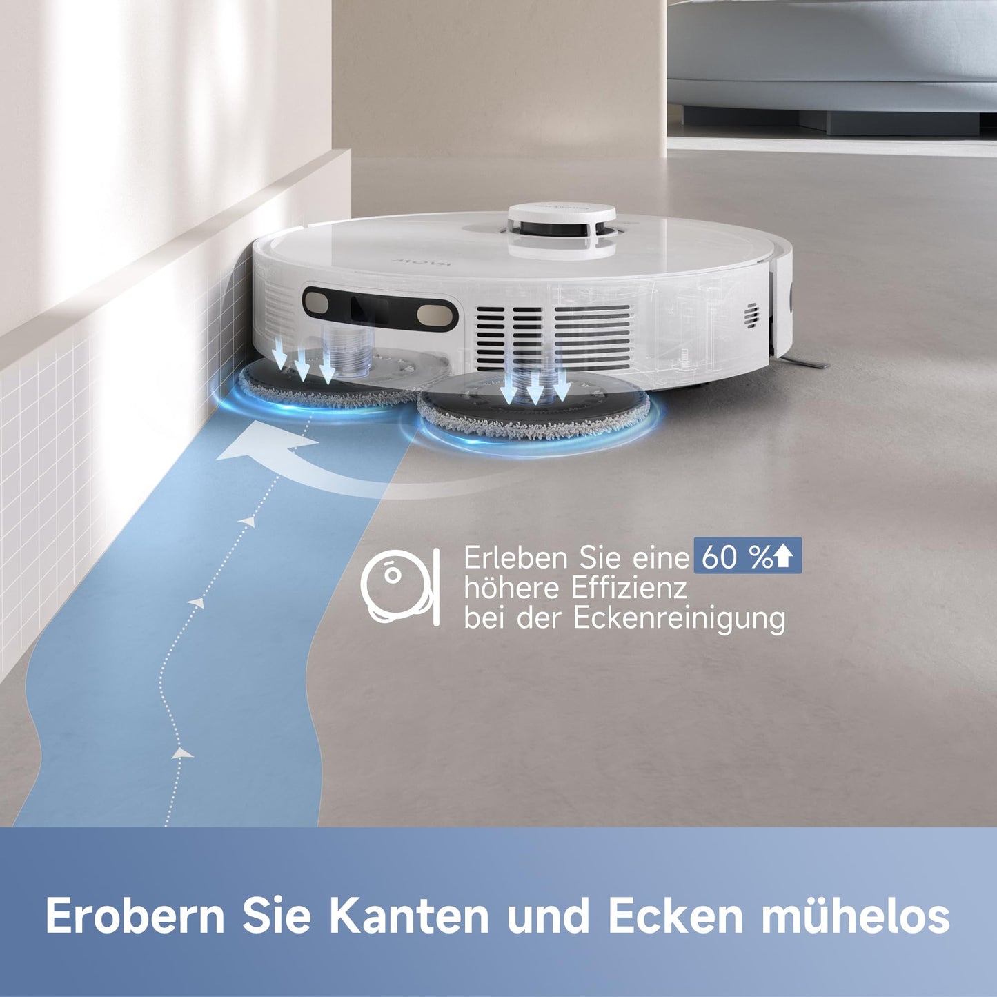 Mova E30 Ultra Saugroboter mit Wischfunktion, 7000Pa & Auto-Entleerung