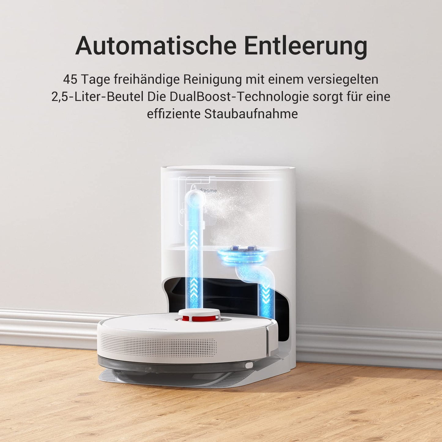 Dreame D10 Plus Saugroboter mit Staubstation, LiDAR Navigation 4000Pa Weiß