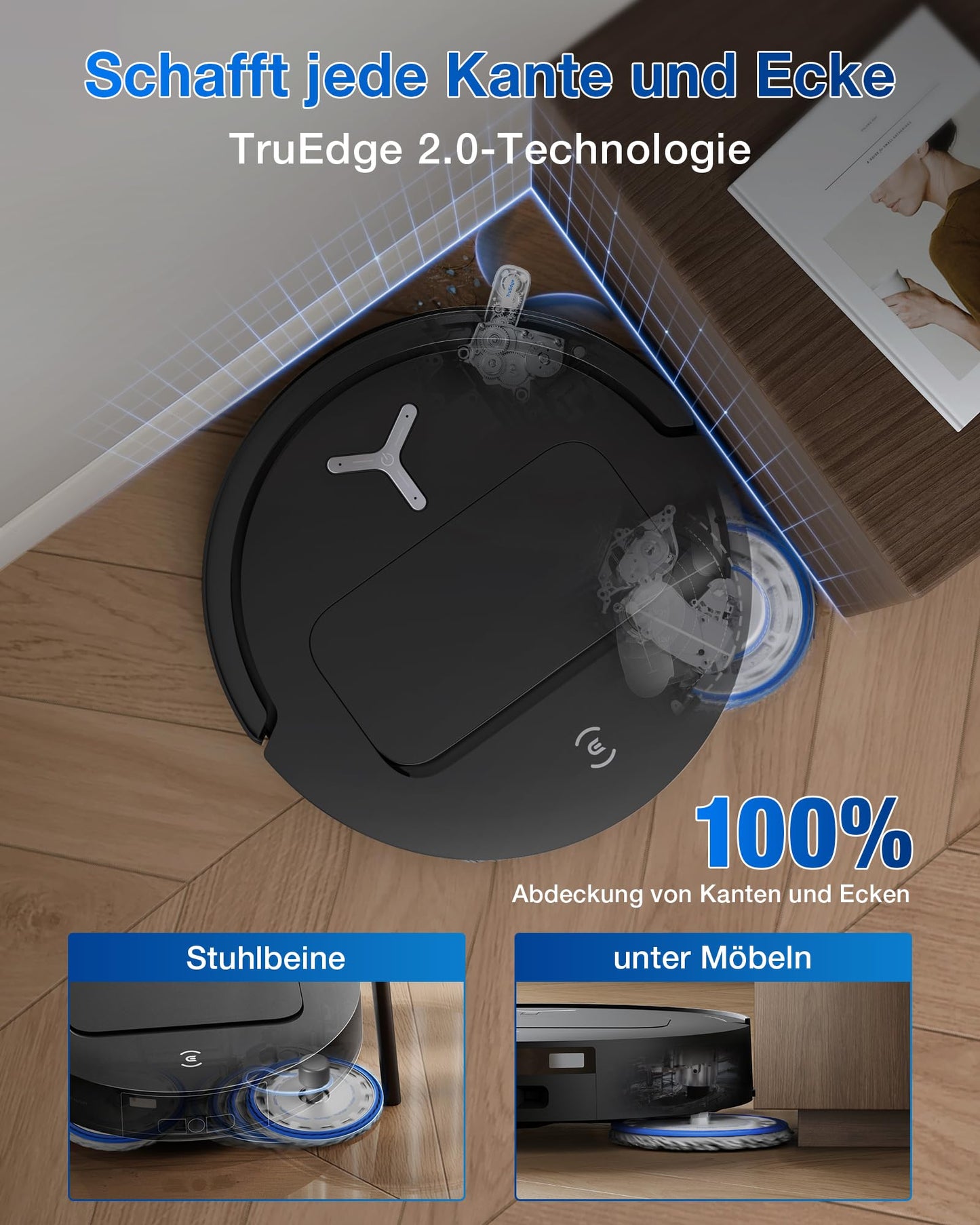 ECOVACS DEEBOT T50 PRO Omni Gen2 Saugroboter mit Wischfunktion, 21.000Pa & 81 mm Slim