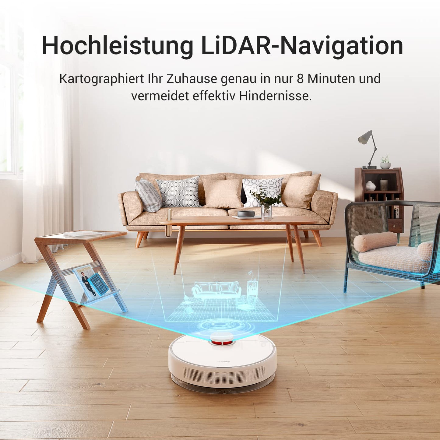 Dreame D10 Plus Saugroboter mit Staubstation, LiDAR Navigation 4000Pa Weiß
