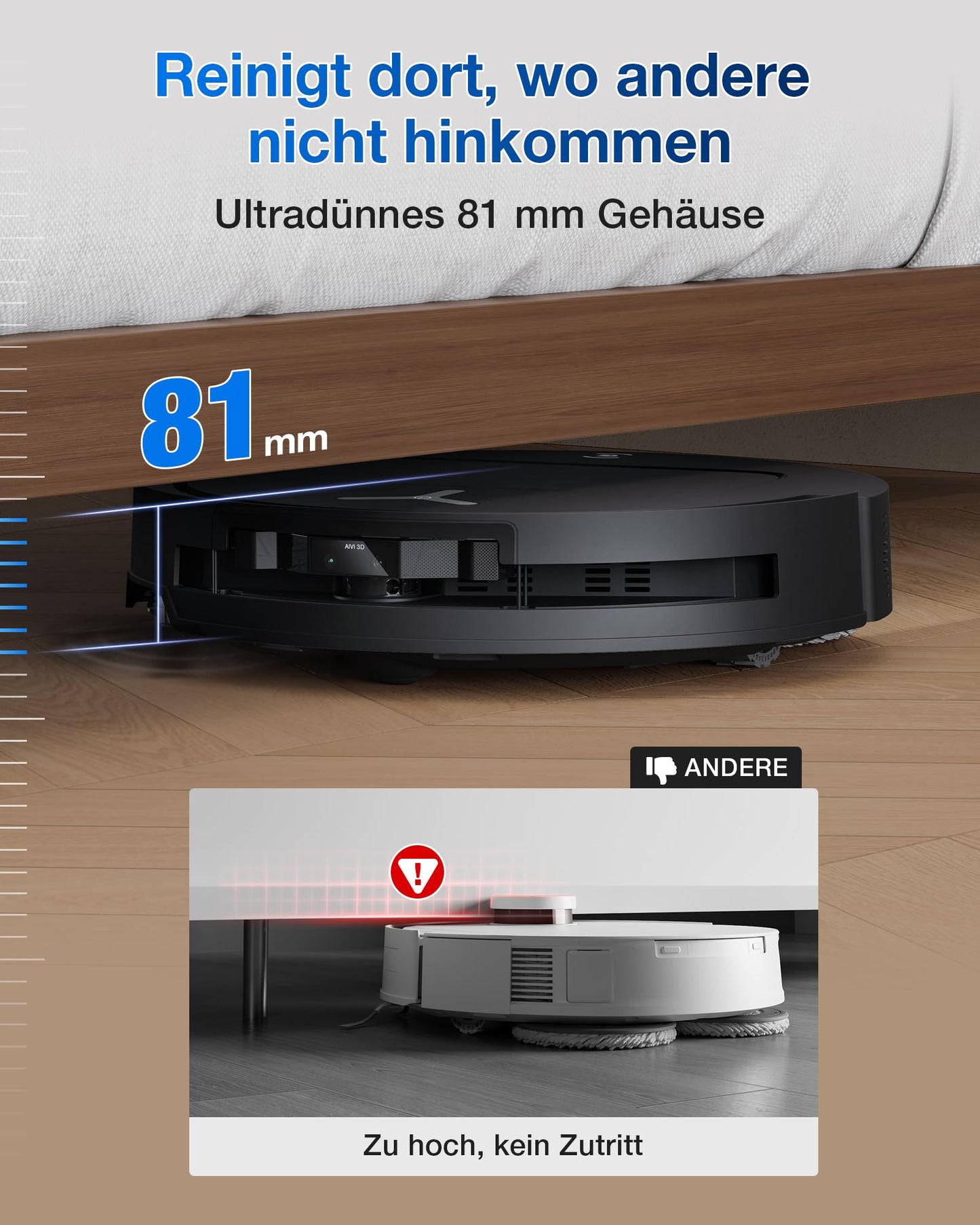 ECOVACS DEEBOT T50 PRO Omni Gen2 Saugroboter mit Wischfunktion, 21.000Pa & 81 mm Slim