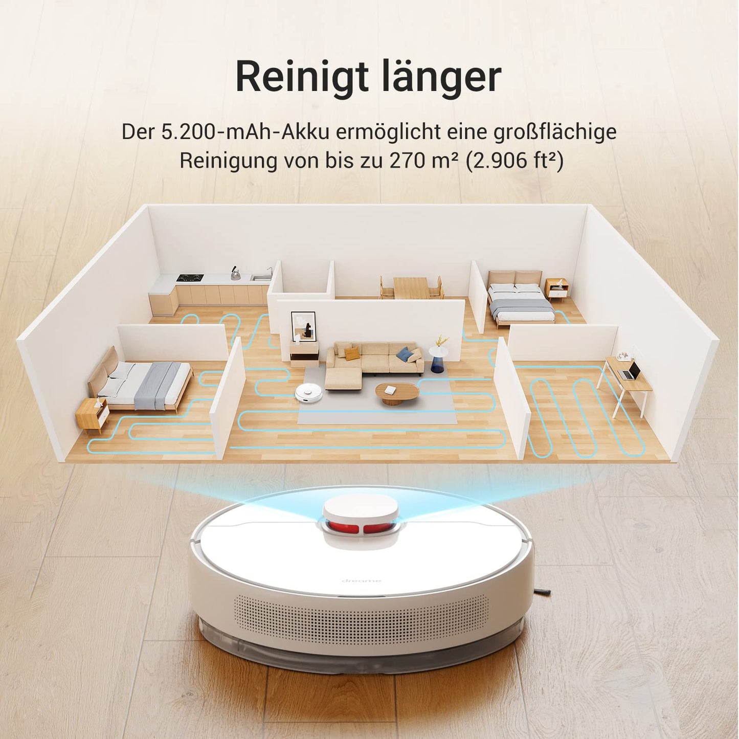 Dreame D10 Plus Saugroboter mit Staubstation, LiDAR Navigation 4000Pa Weiß