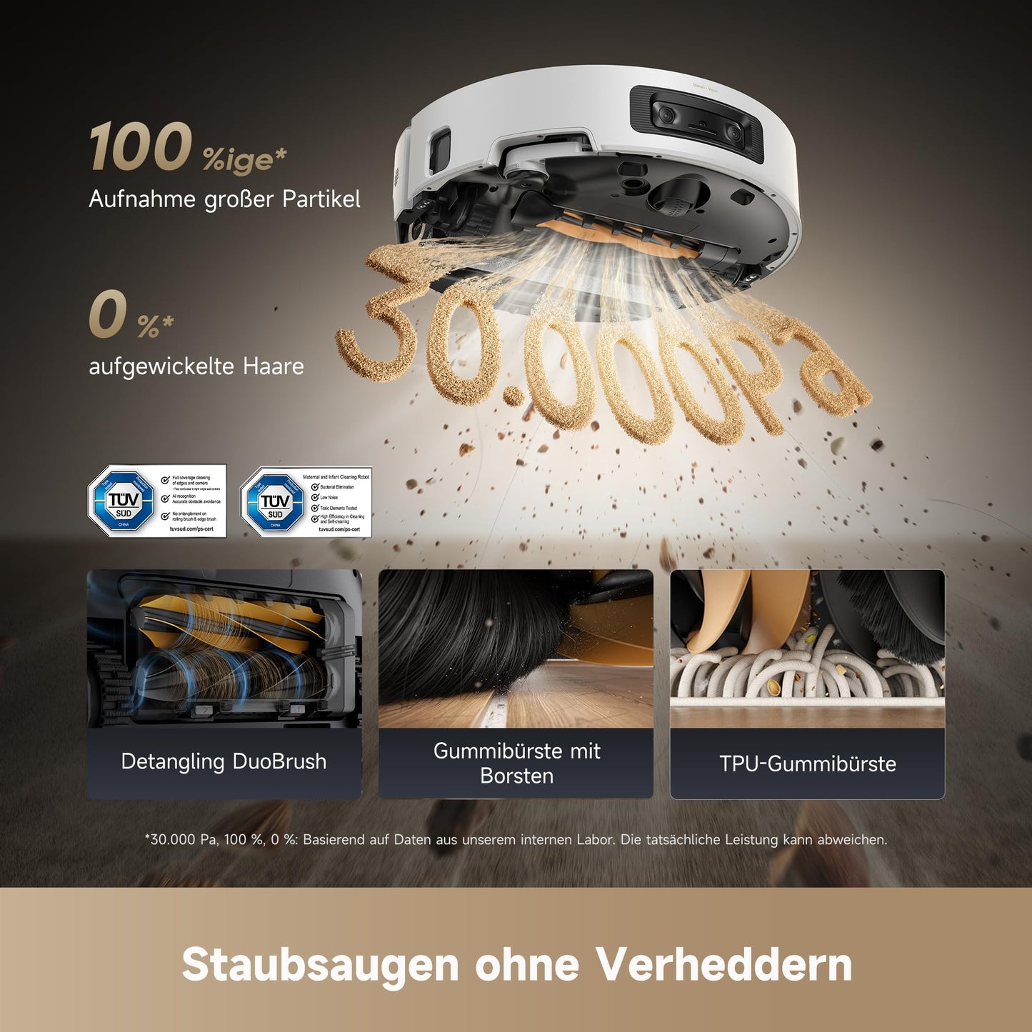 Dreame Aqua10 Ultra Roller Complete Saugroboter mit Wischfunktion, 30.000Pa & Auto-Entleerung