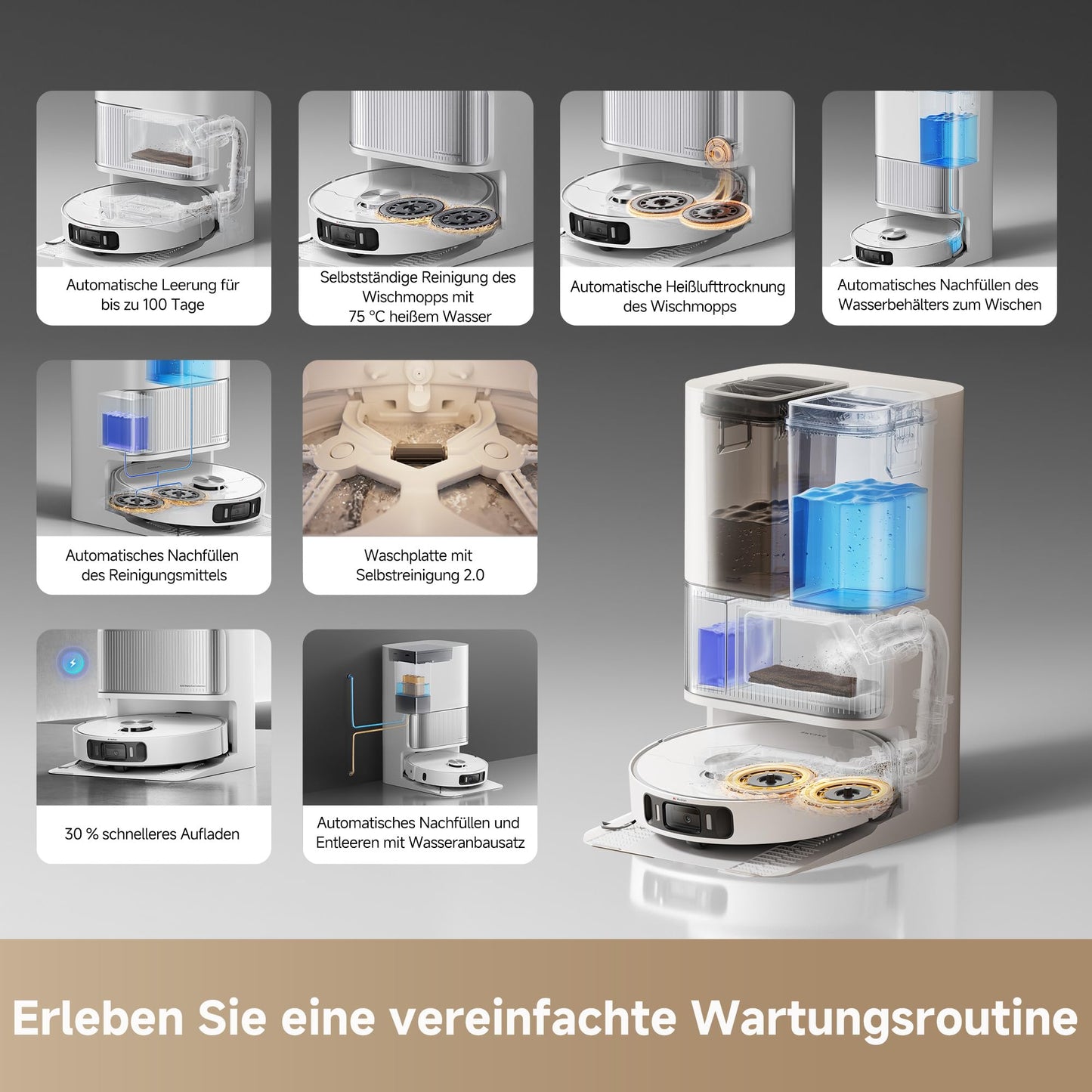 Dreame L40 Ultra AE Saugroboter mit Wischfunktion, 19.000 Pa & Dock