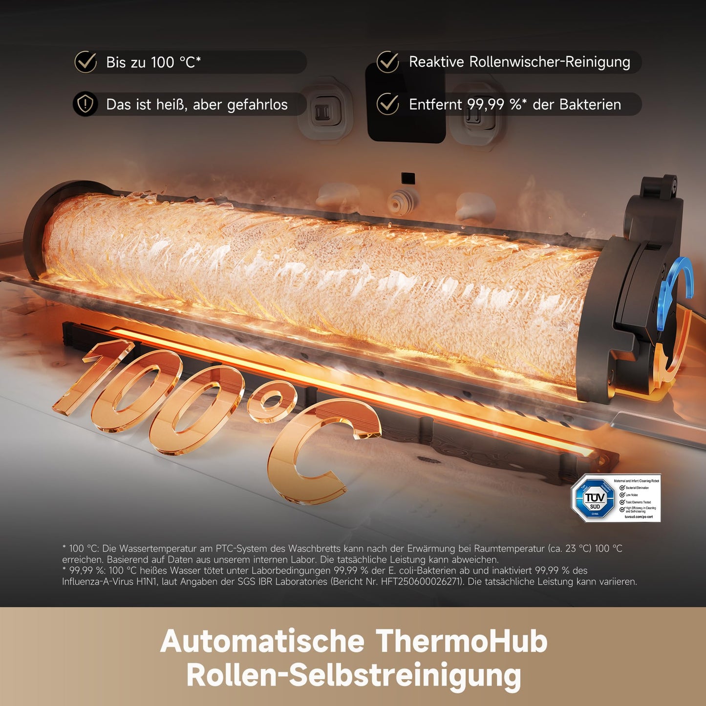 Dreame Aqua10 Ultra Roller Complete Saugroboter mit Wischfunktion, 30.000Pa & Auto-Entleerung