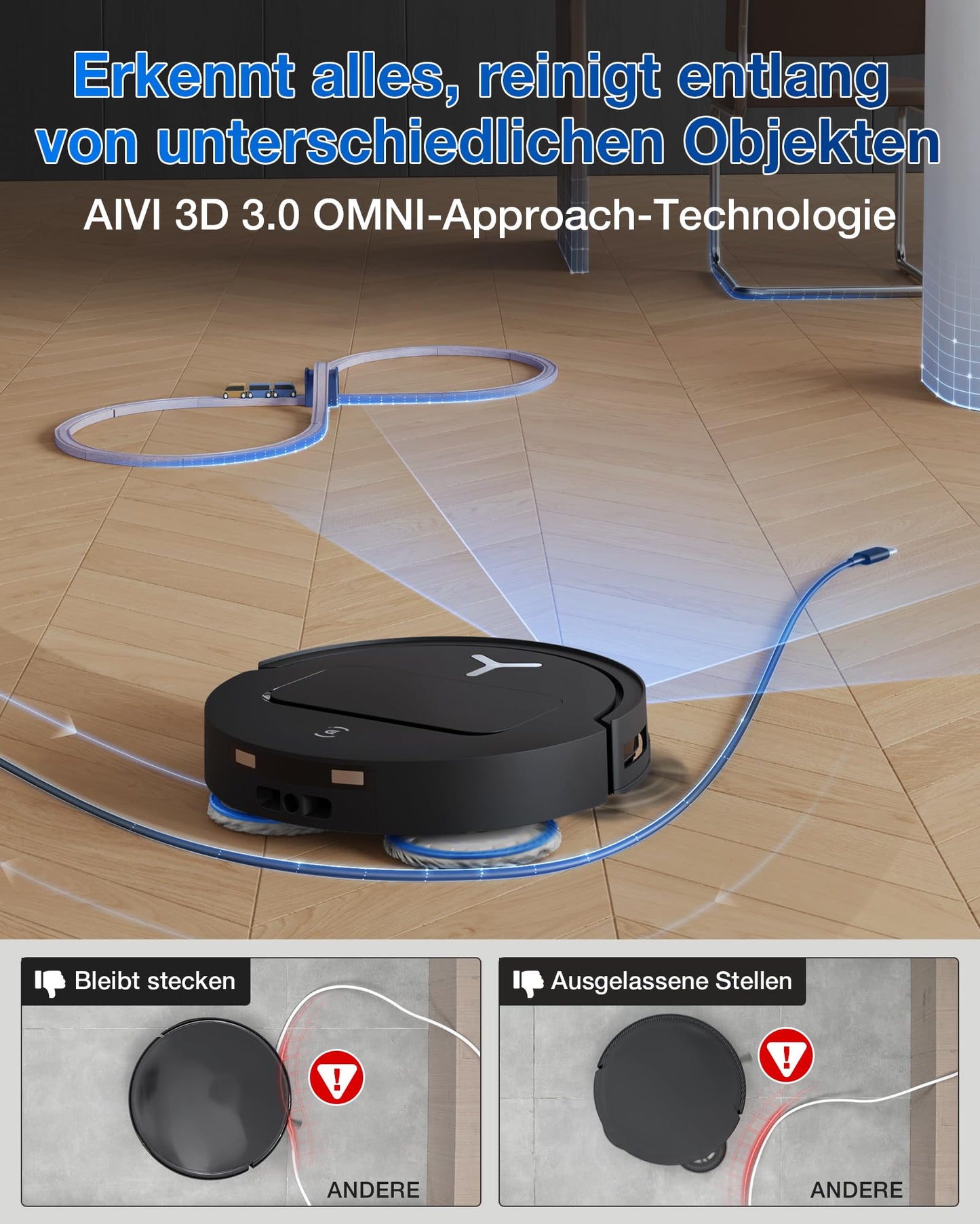 ECOVACS DEEBOT T50 PRO Omni Gen2 Saugroboter mit Wischfunktion, 21.000Pa & 81 mm Slim