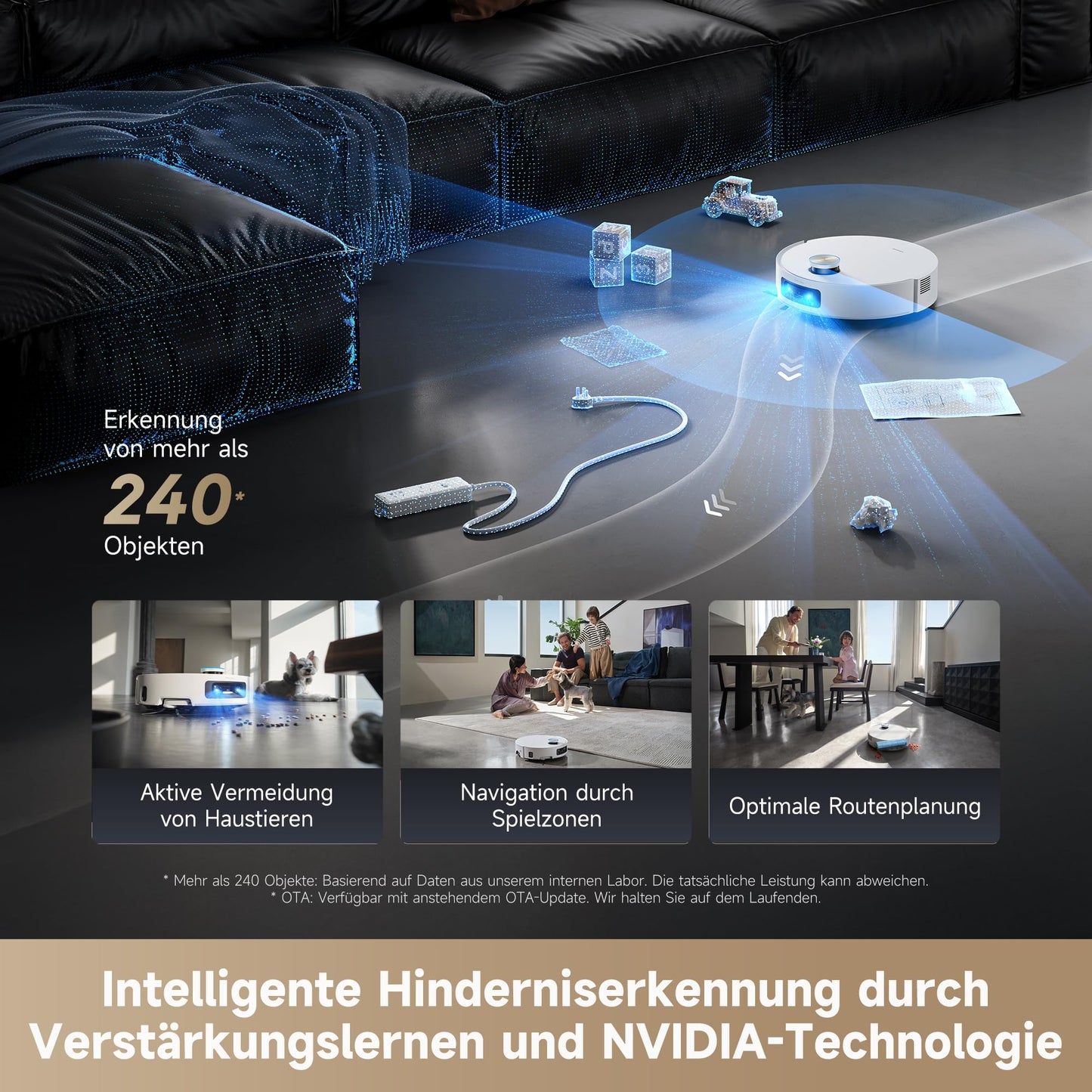 Dreame Aqua10 Ultra Roller Complete Saugroboter mit Wischfunktion, 30.000Pa & Auto-Entleerung