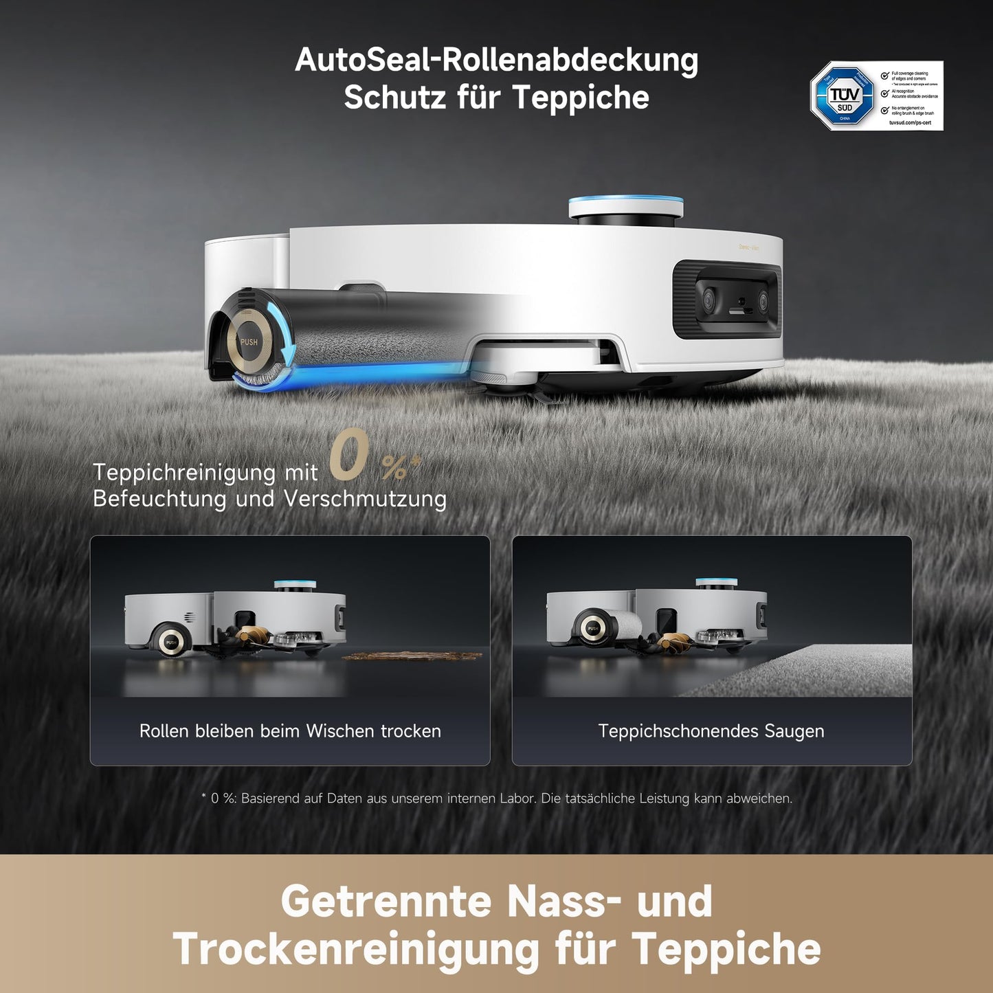 Dreame Aqua10 Ultra Roller Complete Saugroboter mit Wischfunktion, 30.000Pa & Auto-Entleerung